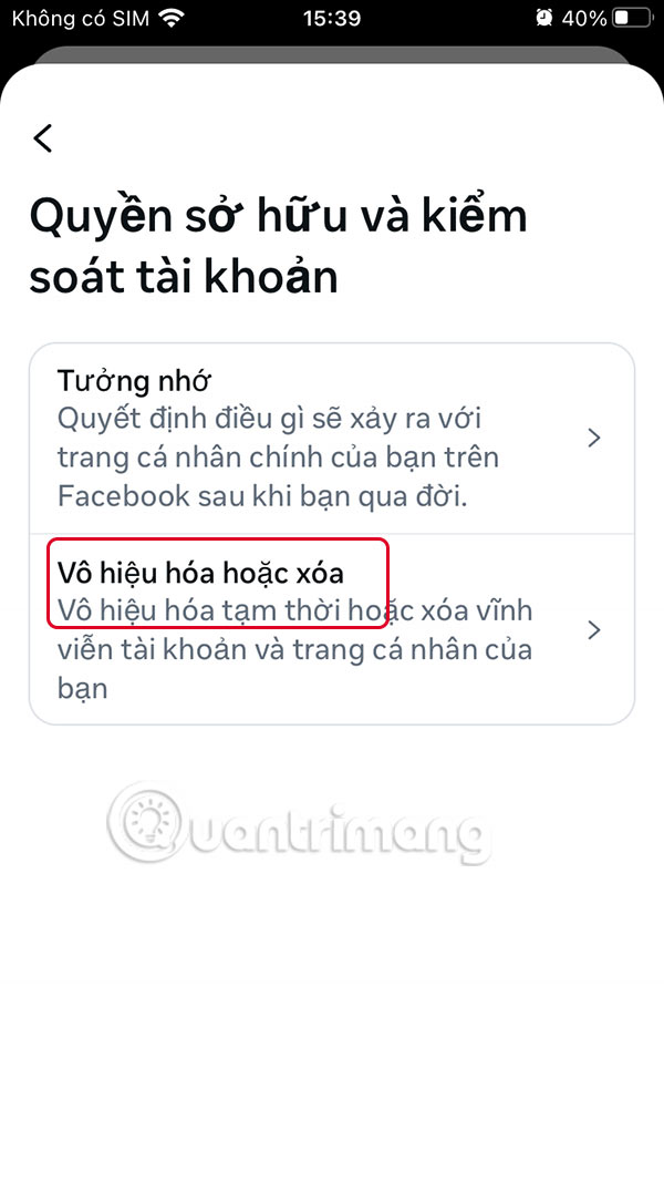 Instructions for disabling Facebook personal page Picture 6