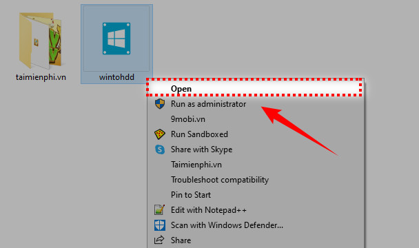 Instructions for downloading and installing WinToHDD, installing Win without USB Picture 1