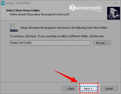 Instructions for downloading and installing WinToHDD, installing Win without USB Picture 6