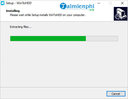 Instructions for downloading and installing WinToHDD, installing Win without USB Picture 9