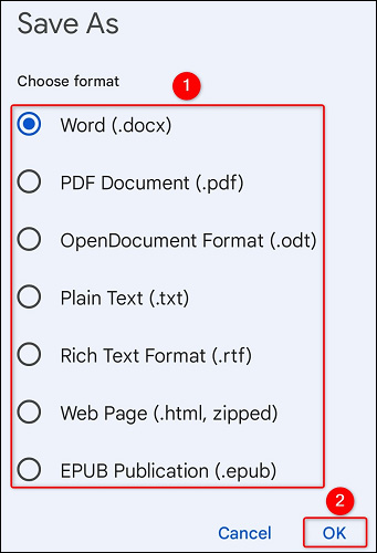 Instructions for downloading documents from Google Docs Picture 7
