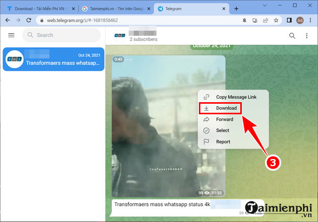 Instructions for downloading Telegram videos, saving videos to your phone or computer Picture 3