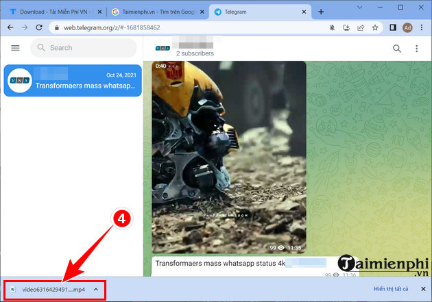 Instructions for downloading Telegram videos, saving videos to your phone or computer Picture 4