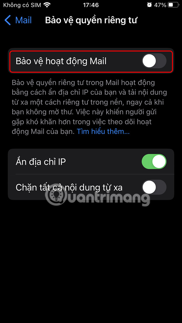 Instructions for enabling iPhone Mail privacy protection Picture 3