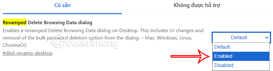 Instructions to enable the new data deletion interface on Chrome Picture 3