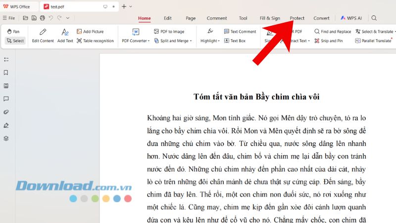 PDF document opened in WPS Office