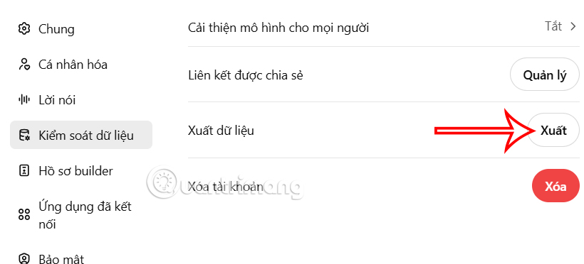 Instructions for exporting chats on ChatGPT Picture 3