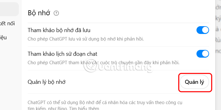 Instructions for freeing up ChatGPT storage Picture 3