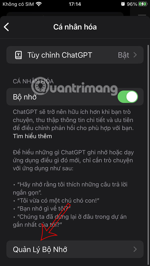 Instructions for freeing up ChatGPT storage Picture 8