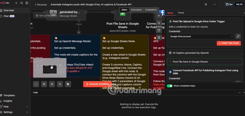 Picture 5 of Instructions on Importing Pre-Made Templates into Workspace on n8n