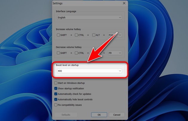 Instructions for increasing computer volume beyond 100% with Sound Booster Picture 4