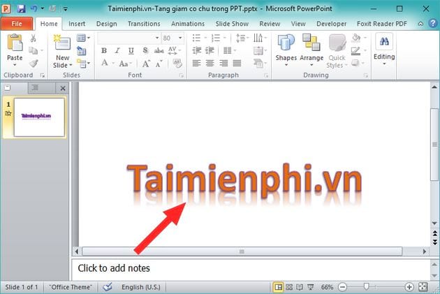 Instructions for increasing or decreasing font size on Powerpoint Picture 4