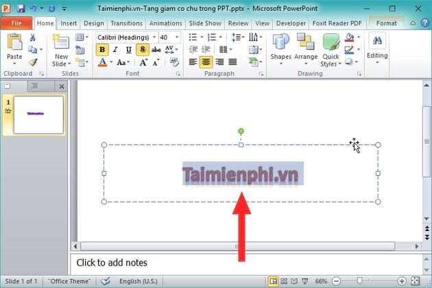 Instructions for increasing or decreasing font size on Powerpoint Picture 5