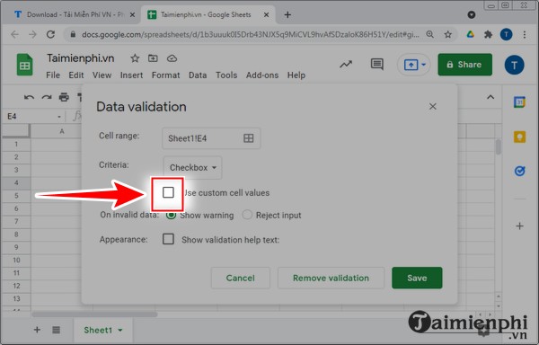 Instructions for inserting checkboxes on Google Sheets, Google Spreadsheets Picture 6
