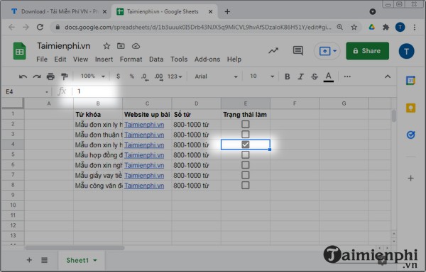 Instructions for inserting checkboxes on Google Sheets, Google Spreadsheets Picture 9
