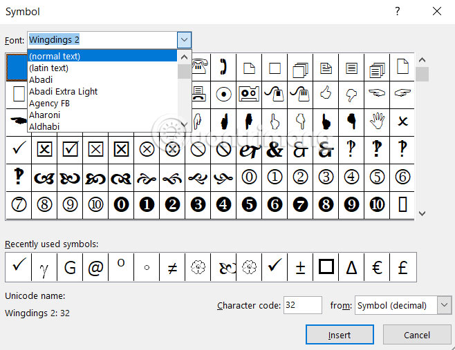 Instructions for inserting square root symbol in Powerpoint Picture 2