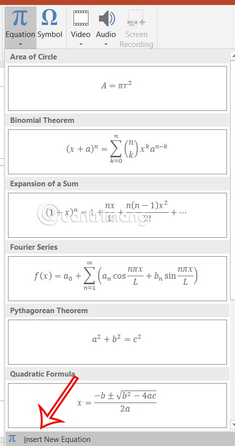 Instructions for inserting square root symbol in Powerpoint Picture 6