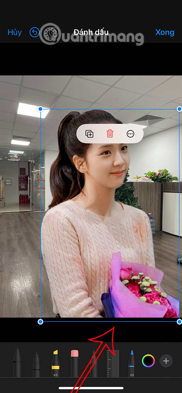Instructions for inserting stickers into photos on iPhone Picture 8