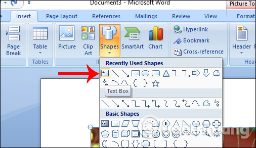 Instructions for inserting text into images in Word - Design banners, greeting cards,... Picture 15