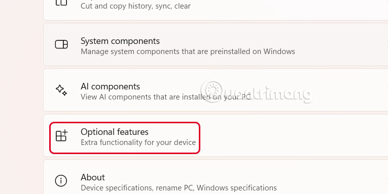 Instructions for installing and removing optional features in Windows 11 Picture 1
