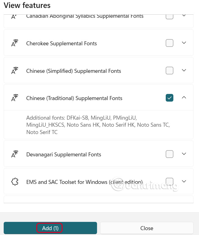 Instructions for installing and removing optional features in Windows 11 Picture 4