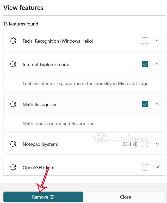Instructions for installing and removing optional features in Windows 11 Picture 6
