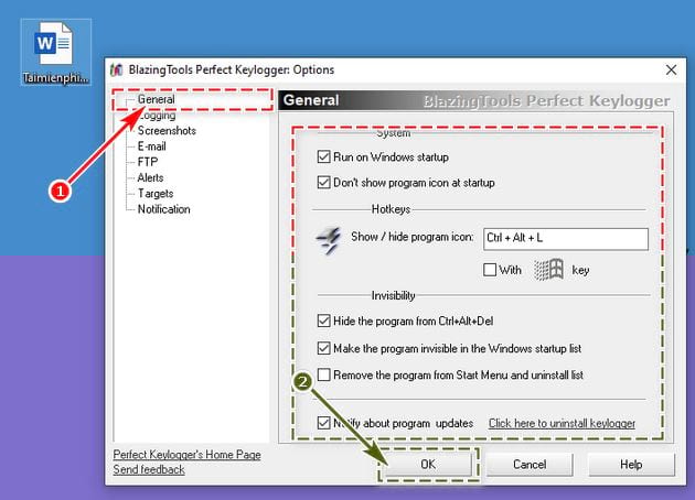 Picture 11 of Instructions for installing and using Perfect Keylogger
