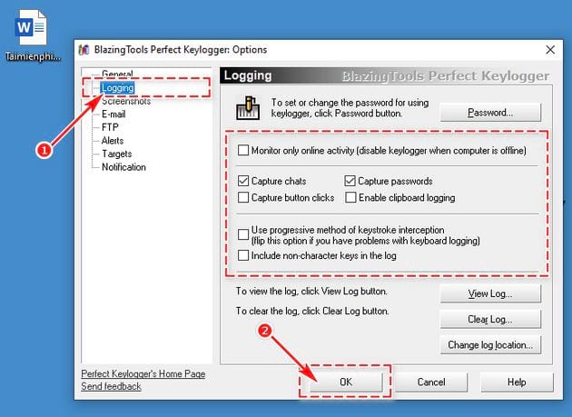 Picture 12 of Instructions for installing and using Perfect Keylogger