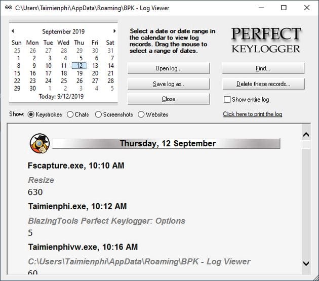 Picture 15 of Instructions for installing and using Perfect Keylogger