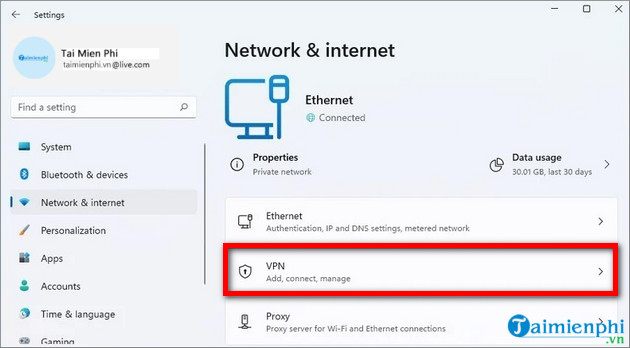 Instructions for installing and using VPN on Windows 11 Picture 1