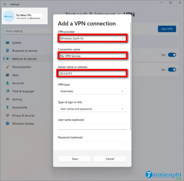 Instructions for installing and using VPN on Windows 11 Picture 3