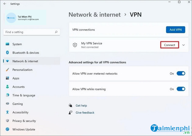 Instructions for installing and using VPN on Windows 11 Picture 4