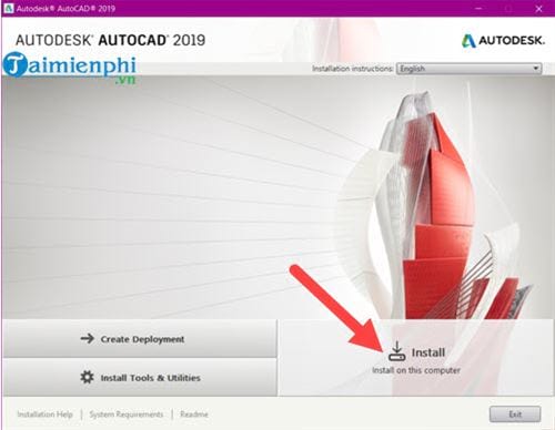 Picture 4 of Instructions for installing AutoCAD 2019 on a computer.