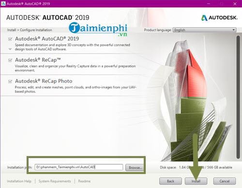 Picture 6 of Instructions for installing AutoCAD 2019 on a computer.