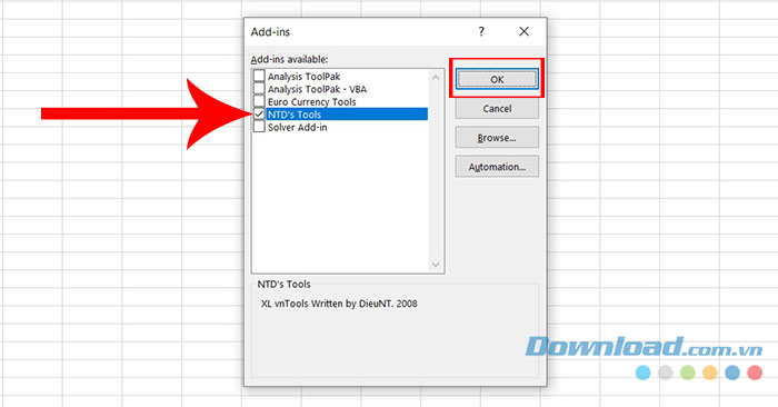 images 10 of Instructions for installing, integrating, and using VnTools in Excel.