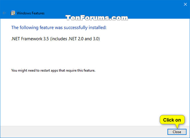 Instructions for installing .NET Framework 3.5 on Windows 10 Picture 2