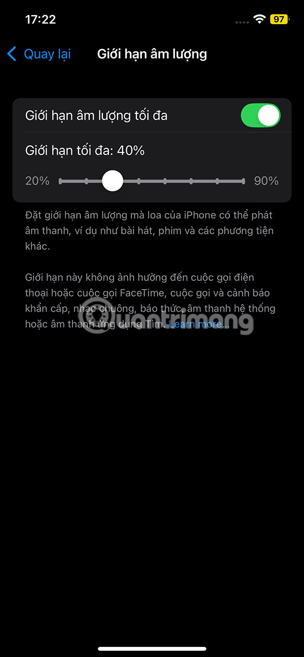 Instructions for limiting iPhone speaker volume Picture 5