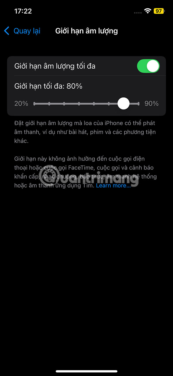 Instructions for limiting iPhone speaker volume Picture 6