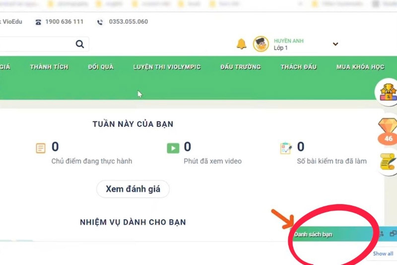 Instructions for making friends on VioEdu Picture 1