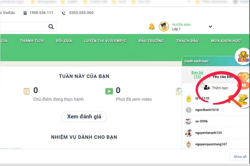 Instructions for making friends on VioEdu Picture 2