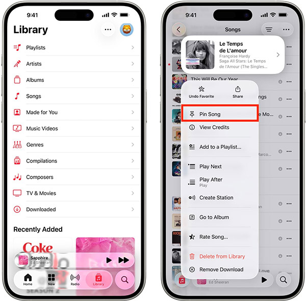 How to pin music in Apple Music Picture 1