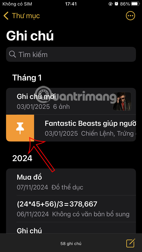 How to pin notes on Apple Notes - Mark important notes Picture 3
