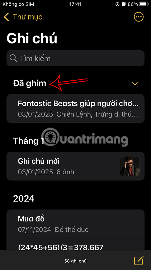 How to pin notes on Apple Notes - Mark important notes Picture 4
