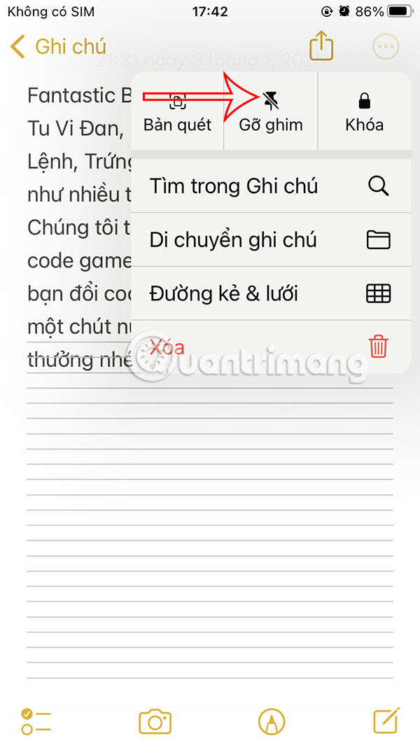 How to pin notes on Apple Notes - Mark important notes Picture 9