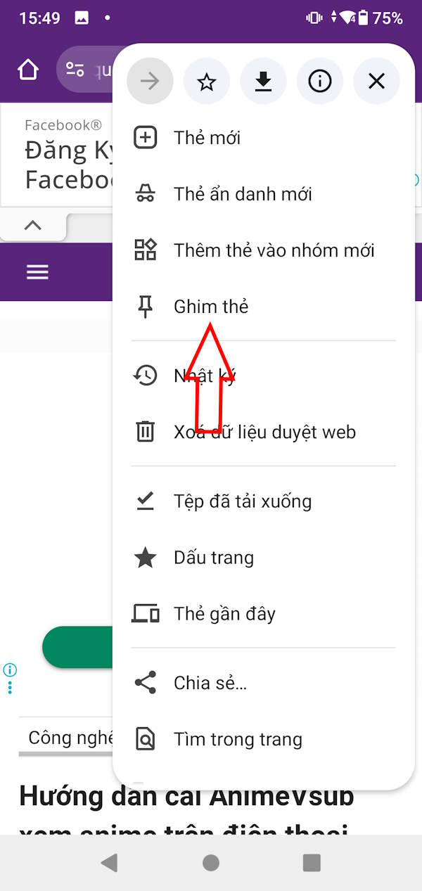 How to pin tabs on Chrome Android Picture 6