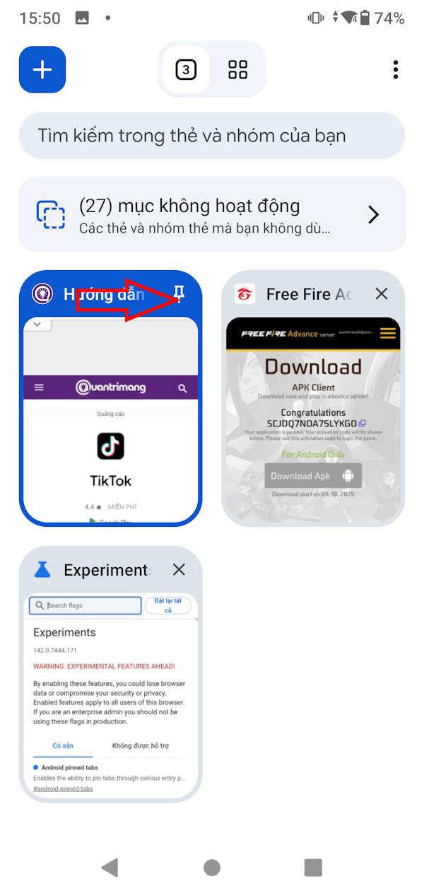 How to pin tabs on Chrome Android Picture 7
