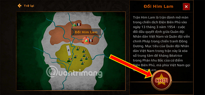Instructions for playing the game Dien Bien Phu 56 Days and Nights Picture 2