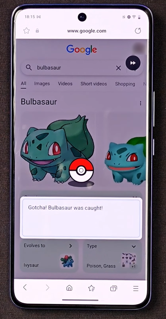 Instructions for playing Pokemon catching game on Google Picture 2
