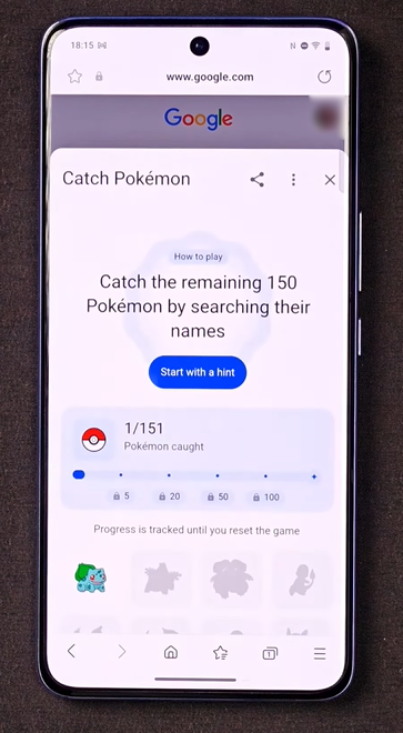 Instructions for playing Pokemon catching game on Google Picture 4