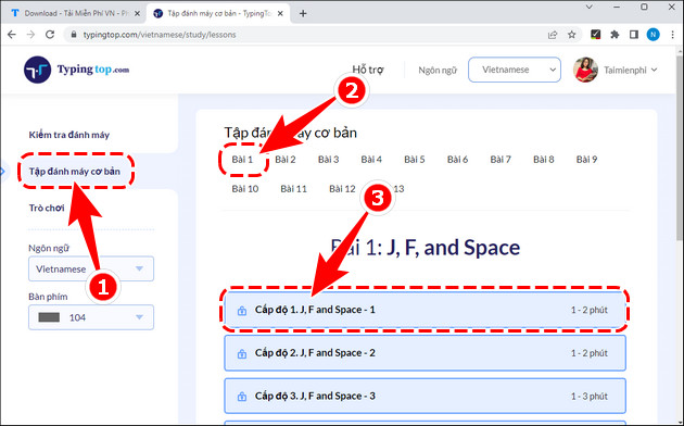 Instructions for practicing fast keyboard typing, effective 10-finger typing Picture 3